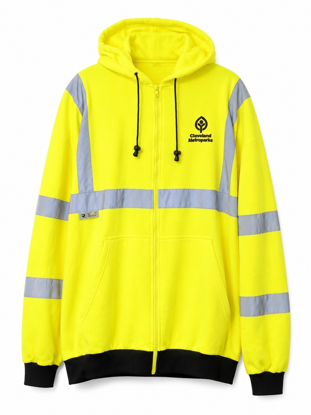 High-Visibility Yellow Zip-Up Hoodie